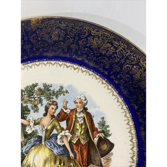 Salem China Imperial 23k gold Service Plate Blue 10.75” - Picture 5 of 10